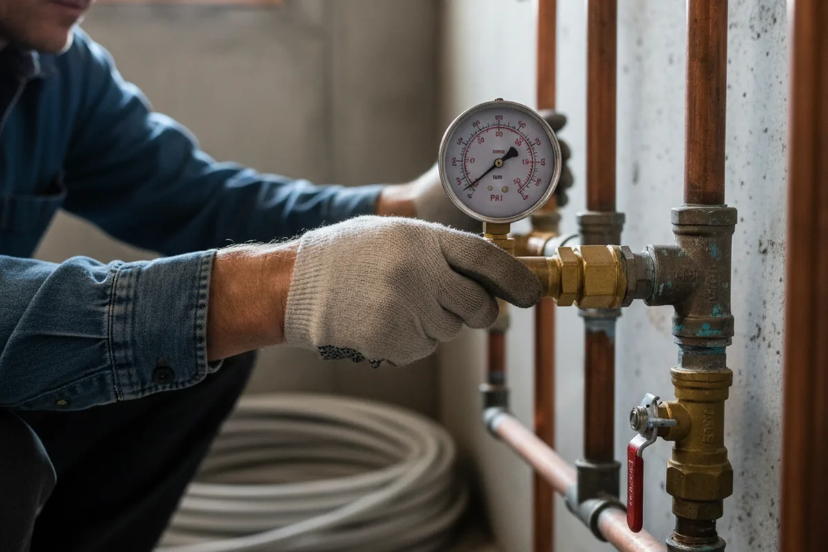 Pressure testing a repaired line during Water Line Repair in Crow Agency
